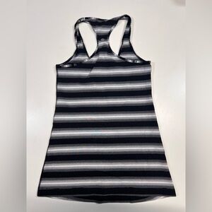 Lululemon Racerback Tank Top Color: Black White Stripes Women’s Size Small